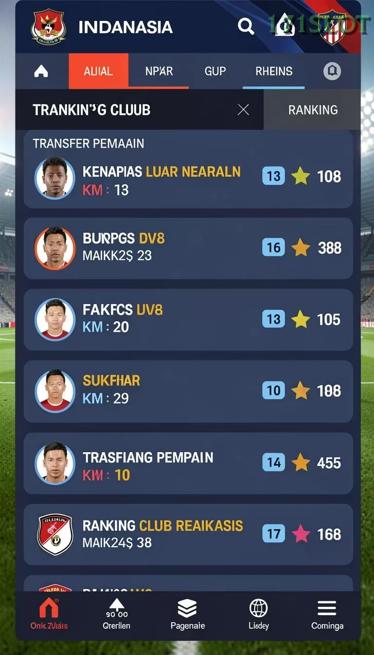 Cuplikan layar MEGA388 — menu navigasi